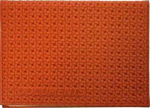 Обложка для автодокументов нат.кожа, рыжая, плетёнка, тип 3