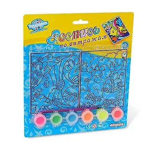 Роспись по витражам Курица, Рыба (Т2006) (Развивашки) (блистер) 2387034