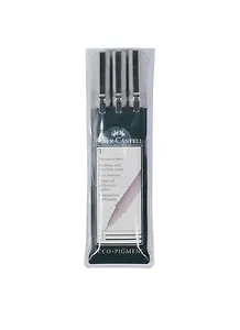 Ручки капиллярные черные 3шт (0.4, 0.6, 0.8мм) "ECCO PIGMENT", пластм. пенал, Faber-Castell