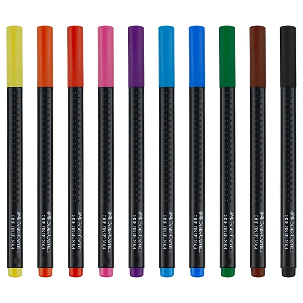Капиллярная ручка 10 цветов 0,4 мм, Grip Finepen, Faber-Castell 255933 — 4