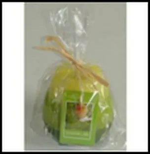 Свеча декоративная аромат. Зеленый чай+лайм (23391) (7х7см) 2300150