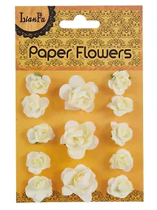 Набор для творчества, Цветы Paper Flower 3 больш.+10маленьк., молочные и белые