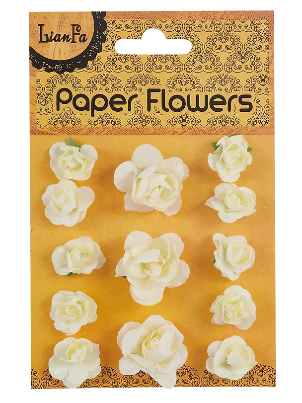 Набор для творчества. Цветы "Paper Flower", 3 больших + 10 маленьких, молочные и белые 2545857 — 1