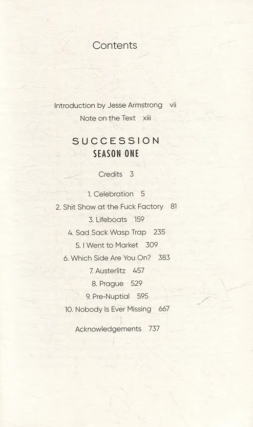 Книга Succession: Season One: The Complete Scripts (Джесси Армстронг) — 3