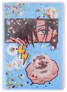 Записная книжка А6 56л кл. "Аниме-2" ПВХ-обл., гел.наполнение, глиттер внутри, морозостойкий