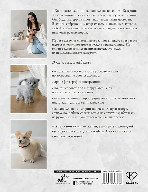 Книга Хочу котенка. Создание реалистичных котят в технике сухого валяния (Катерина Тимошенина) — 2