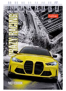 Блокнот А7 40л кл. "Автопанорама" мел.картон, 65г/м2, гребень, ассорти