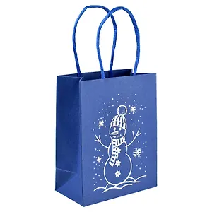 Пакет А6 14*11*6 "СНЕГОВИК" Новый год, крафт 