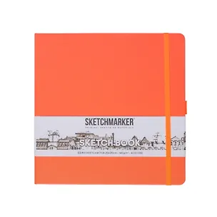 Скетчбук 20*20 80л "Sketchmarker"  неоновый коралл, 140г/м2, слоновая кость, тв.обл. 3012397