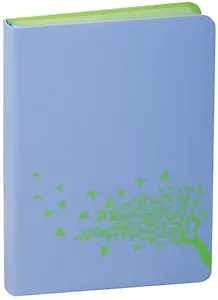 Ежедневник недат. А6 96л "СОФТ-ТАЧ" голубой, мягк. переплет, блок салатовый пастель, шелкография, ляссе, Escalada 