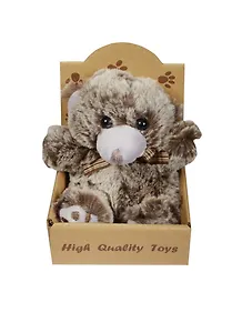 Мишка серый в крафт коробке