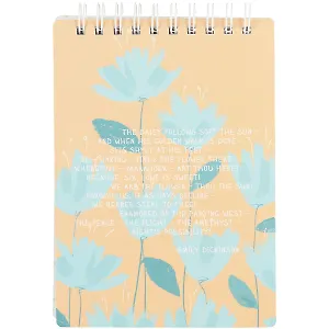 Блокнот А6 100л кл. "Pastel", голубые цветы, мягк.переплет, ламинация, спираль