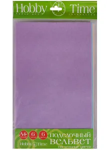 Набор поделочный вельвет Пастельные цвета А4 (11-406-282) (6 л./6 цв.) (195х288) (Hobby Time) (упаковка)