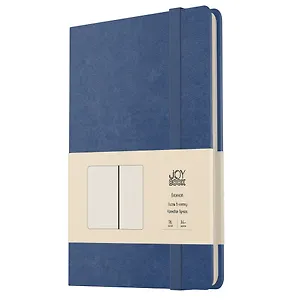 Книга для записей А4- 96л кл. "Joy Book. Спелая голубика" иск.кожа, тонир.блок, скругл.углы, ляссе, резинка