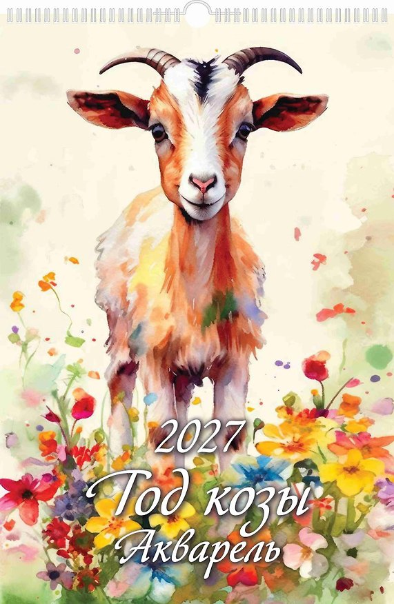 Календарь 2027г 320*480 "Год Козы. Акварель" настенный, на спирали 3169678 — 1