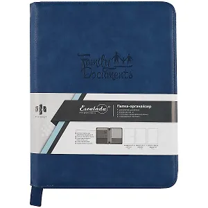 Папка-органайзер «Шеврет», синяя, 34 х 27 см