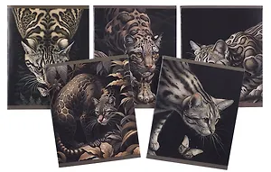 Тетрадь 96л кл. "В мире дикой природы" мел.картон, тиснение фольгой "Серебро", ассорти