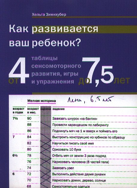 Книга Как развивается ваш ребенок? таблицы сенсомоторного развития, игры и упражнения: От 4 до 7,5 лет. 5-е изд. (Хельга Зиннхубер) — 1