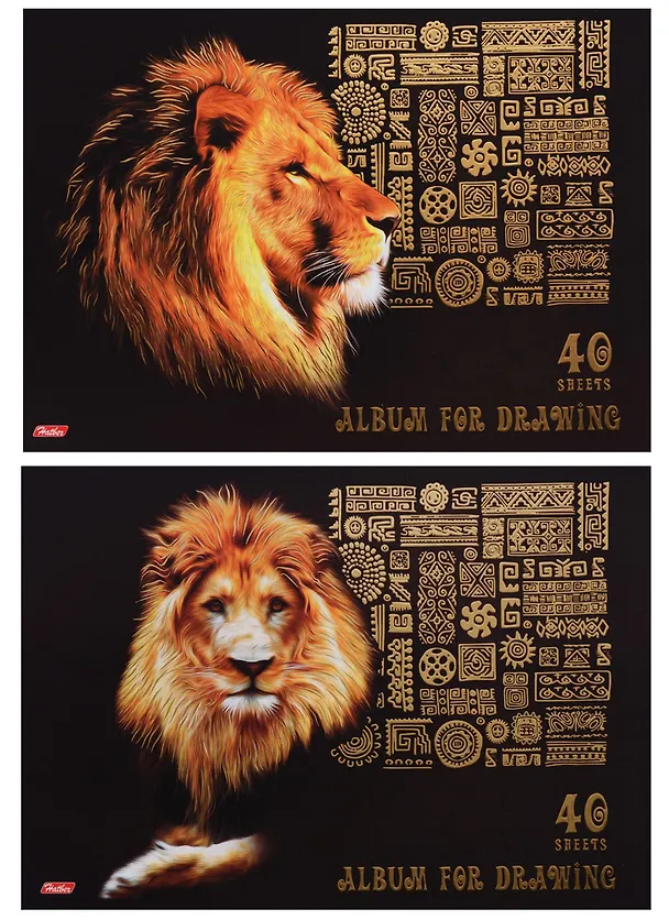 Альбом для рисования «King lion» Hatber А4, 40 листов, в ассортименте 245656 — 5