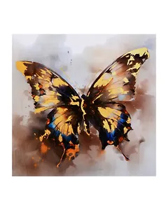 Холст с красками по номерам с золотой поталью "Золотая бабочка", 40 х 40 см