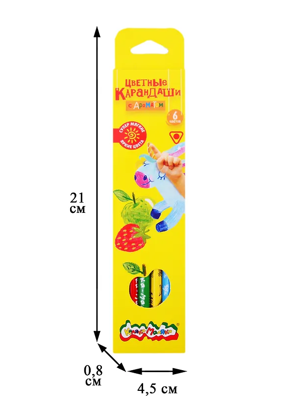 Карандаши цветные Каляка-Маляка, ароматизированные 6 цветов 256966 — 2