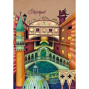 Альбом для эскизов, Канц-Эксмо,Скетчпад А5 (140х200), 40л.  Акварельный город облож. 7БЦ, на спирали