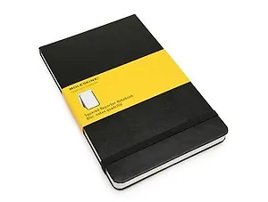 Книга для записей А5 120л кл. "Reporter" черная, жесткая обложка, резинка, карман, Moleskine