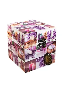 Шкатулка квадратная дерево Лавандовый микс (14х12х12) (682448)