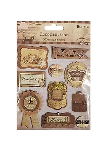 3D декоративные наклейки Винтаж (СР-40) (Рукоделие) (упаковка)