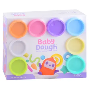 Тесто для лепки "BabyDough". Набор 8 цветов (нежные цвета)