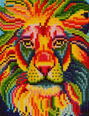 Алмазная мозаика ТМ Рыжий Кот (блест.) 17х22см (24цв) Яркий лев AS17017 2798161