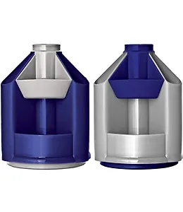 Подставка настольная "Mini Desk" серый металлик/т.синий, вращающаяся, Стамм