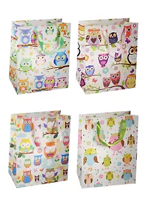 Пакет подарочный бумажный А4 26*32*12.5 "Cовы. Owls на ветке", дет., мат. ламинат, Kairui
