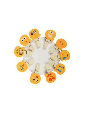 Набор Прищепки декор Смайлики (125735) (10шт) (упаковка) 2420366