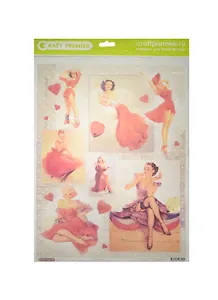 Рисовая бумага для декупажа Craft Premier Пин-ап В красном (CР03505) (А3) (25г/м)