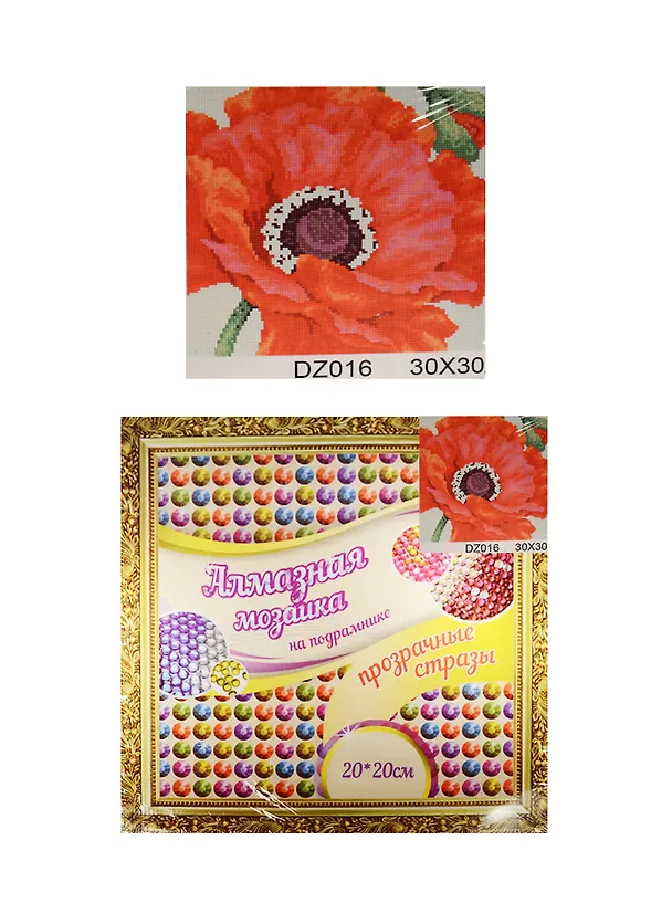 Алмазная мозаика по номерам Мак (13454) (30*30) (3+) 2549010 — 1
