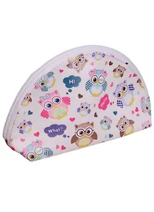 Сувенир, Косметичка Совы на белом фоне 19*13см (полукруг) 12-36036-S-2