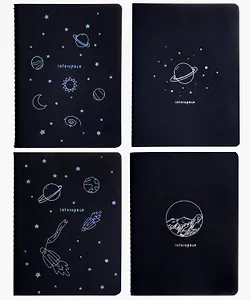 Записная книжка А6 26л "Interspace" сшивка, черн.внутр.блок, ассорти, Be positive