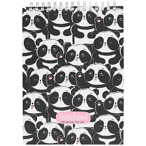 Скетчбук А4 80л "Панда" белый офсет, 100г/м2, тв.обложка, спираль