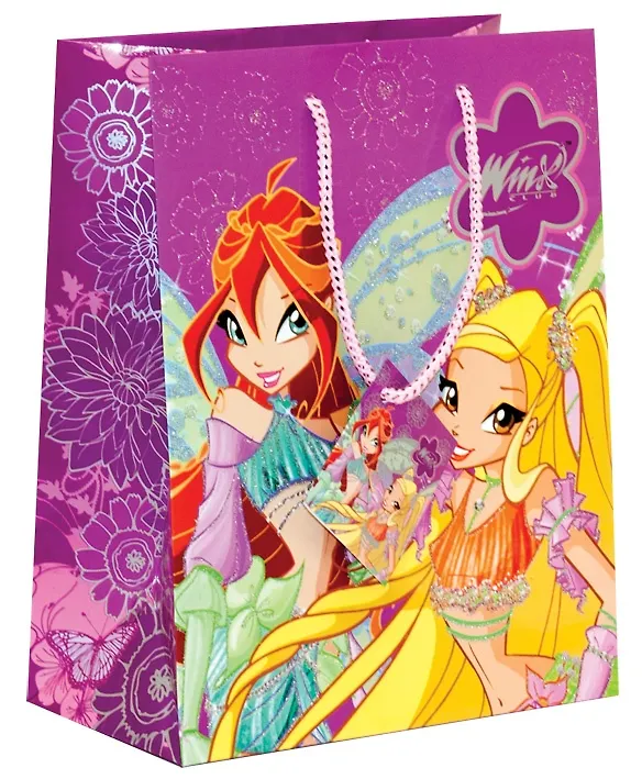 Пакет подарочный бумажный А4 26*32,4*12,7см NEW, глиттер, WINX 226535 — 2