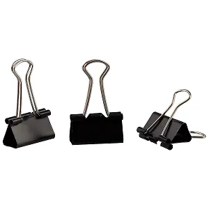 Зажимы для бумаг GoodMark мини, чёрные, 12 штук