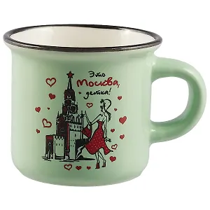 Кружка фарфор.мал.под эмаль Это Москва, детка! Спасская башня (065-9-20D)