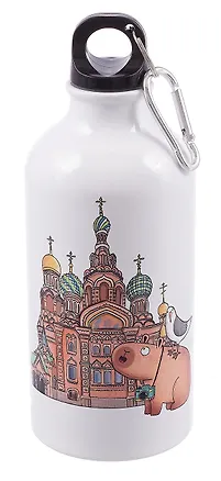 Бутылка с карабином СПб Любимый Петербург Фото на память Храм Спаса на Крови (металл) (500мл) (БМ2025-40) 3092625