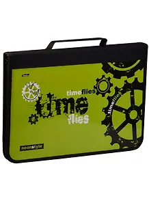 Папка для тетрадей А4 "Neon style" с ручкой, Hatber