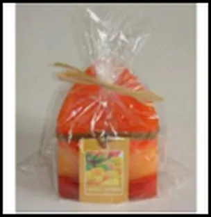 Свеча декоративная аромат. Манго+папайя (23396) (6,8х7,5см) 2300143