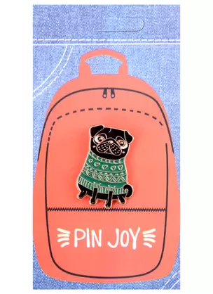 Значок Pin Joy Мопс в свитере (металл) (12-08599-934) — 2885967 — 1