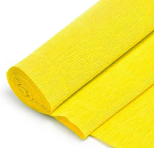 Бумага цветная крепированная, 50*250см. 22г/м2 Феникс+ желтая 28585 320162