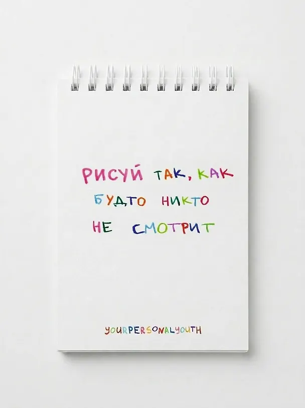 Рисуй так, как будто никто не смотрит. Скетчбук карманный с подложкой (А6, 32 л., вертикальный на пружине) 3154696 — 2