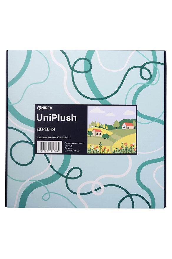 Набор для творчества UniPlush. Ковровая вышивка «Деревня», 34 х 34 3150682 — 1