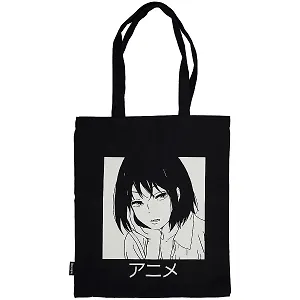 Сумка-шоппер Аниме Девушка Дзё черная, текстиль 40см.*32см.